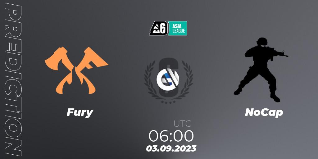 Fury contre NoCap : prédiction de match. 03.09.2023 at 06:00. Rainbow Six, SEA League 2023 - Stage 2