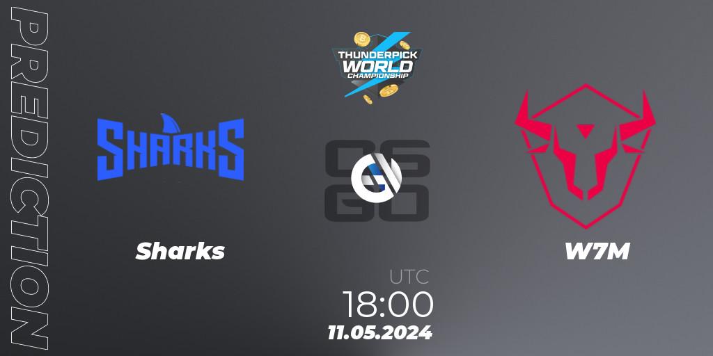 Sharks contre W7M : prédiction de match. 11.05.2024 at 18:00. Counter-Strike (CS2), Thunderpick World Championship 2024: South American Series #1