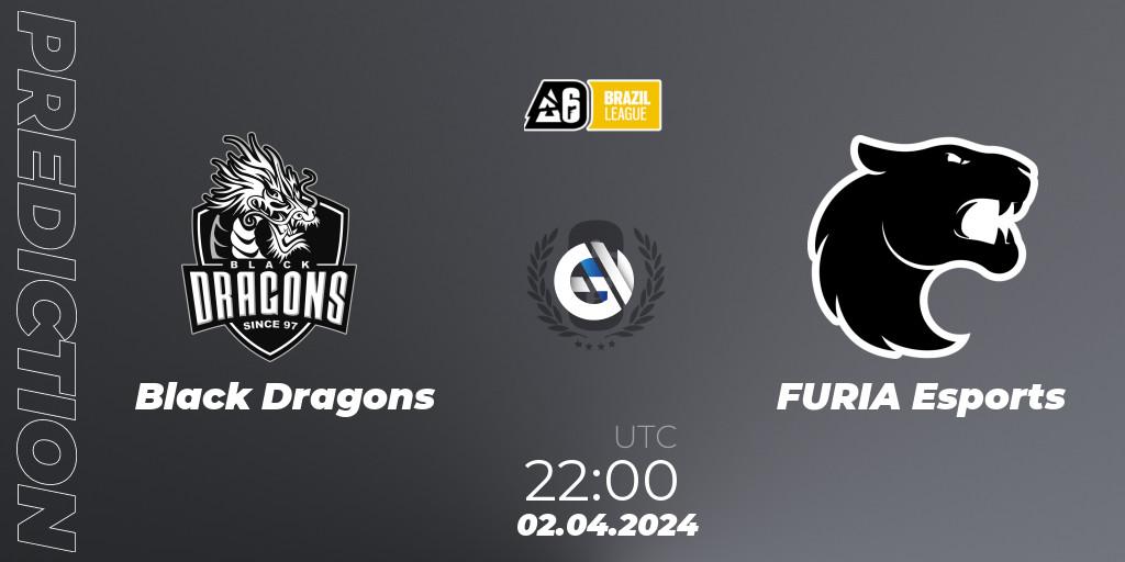 Black Dragons contre FURIA Esports : prédiction de match. 02.04.2024 at 21:00. Rainbow Six, Brazil League 2024 - Stage 1