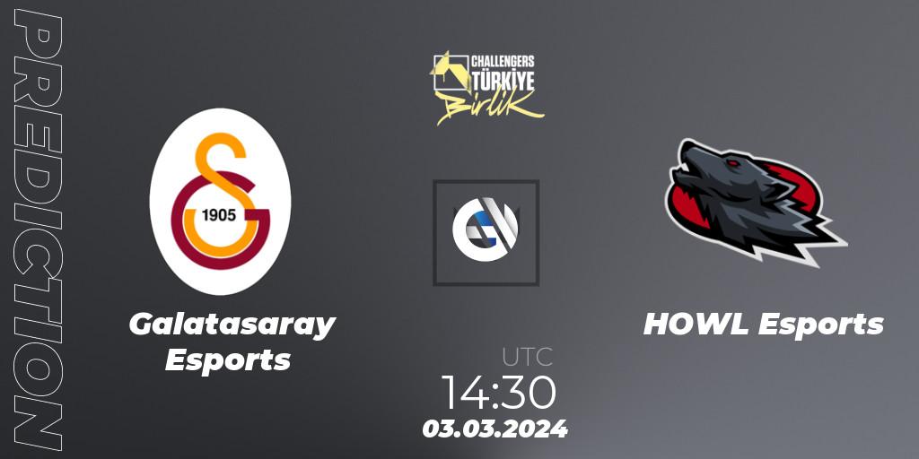 Galatasaray Esports contre HOWL Esports : prédiction de match. 03.03.24. VALORANT, VALORANT Challengers 2024 Turkey: Birlik Split 1