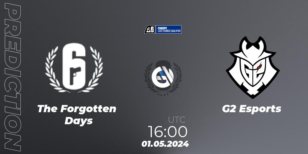 The Forgotten Days contre G2 Esports : prédiction de match. 01.05.2024 at 16:00. Rainbow Six, Europe League 2024 - Stage 1 LCQ