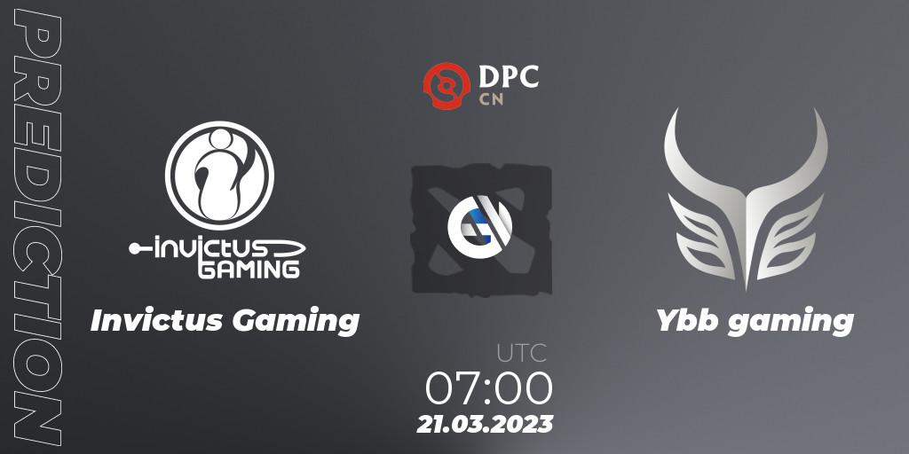 Invictus Gaming contre Ybb gaming : prédiction de match. 21.03.23. Dota 2, DPC 2023 Tour 2: China Division I (Upper)