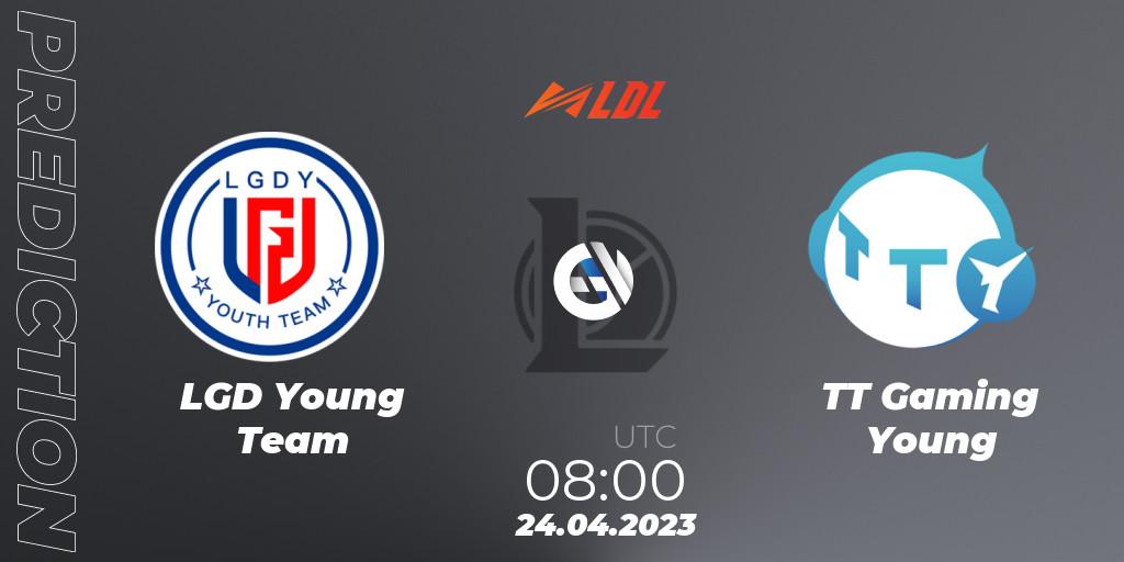 LGD Young Team contre TT Gaming Young : prédiction de match. 24.04.2023 at 08:50. LoL, LDL 2023 - Regular Season - Stage 2