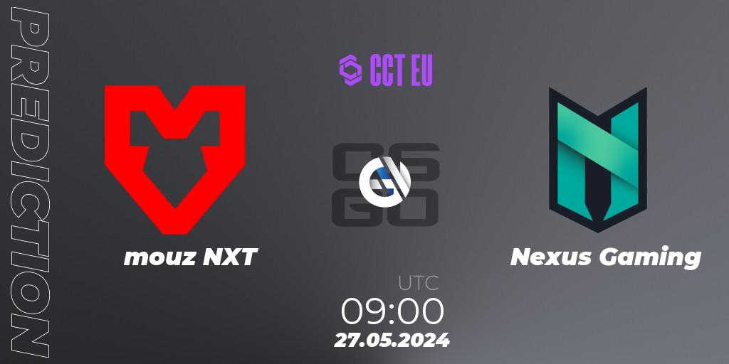 mouz NXT contre Nexus Gaming : prédiction de match. 27.05.2024 at 09:00. Counter-Strike (CS2), CCT Season 2 Europe Series 4