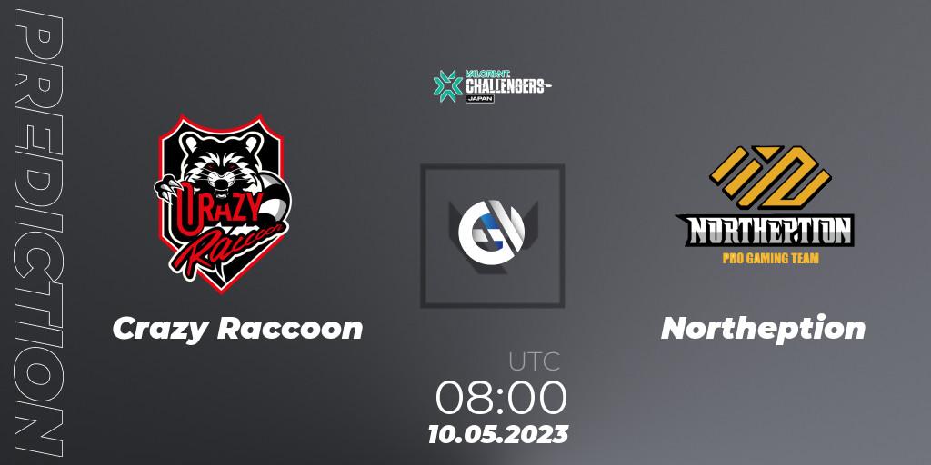 Crazy Raccoon contre Northeption : prédiction de match. 10.05.23. VALORANT, VALORANT Challengers 2023: Japan Split 2