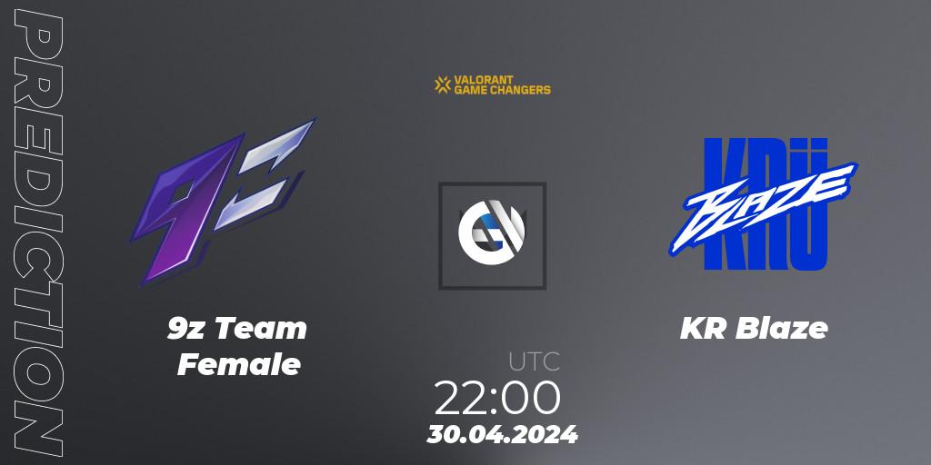 9z Team Female contre KRÜ Blaze : prédiction de match. 30.04.2024 at 22:00. VALORANT, VCT 2024: Game Changers LAS - Opening