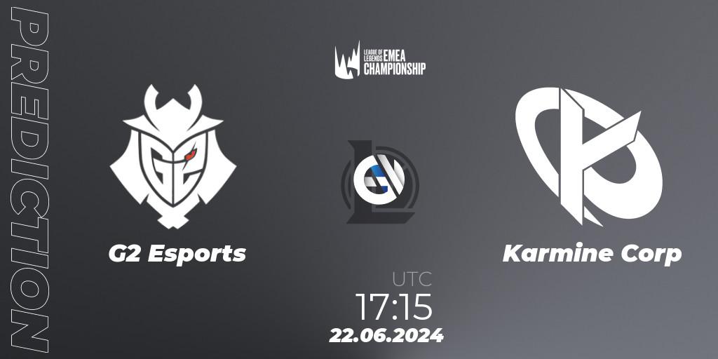 G2 Esports contre Karmine Corp : prédiction de match. 22.06.2024 at 17:15. LoL, LEC Summer 2024 - Regular Season