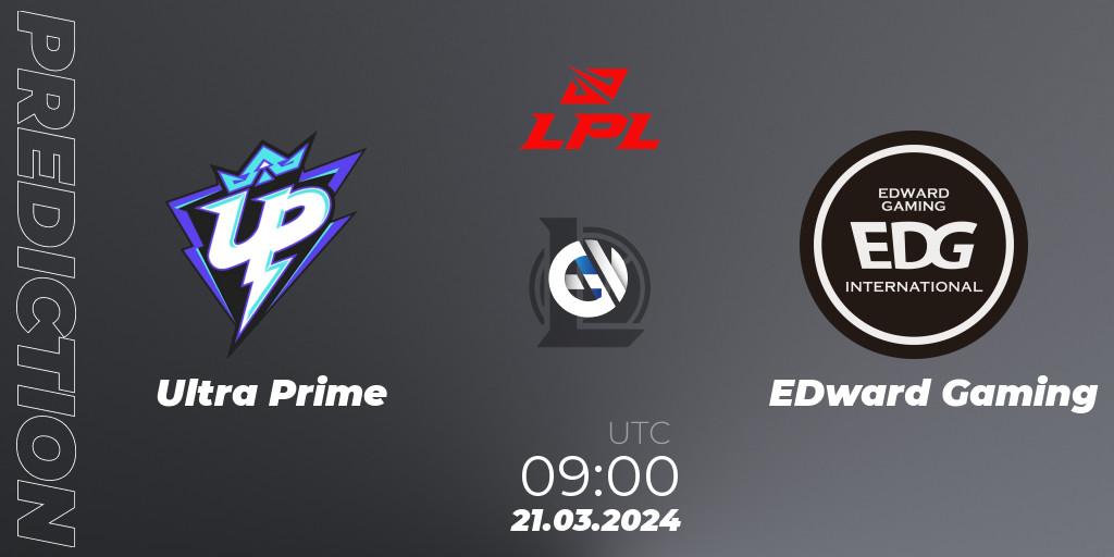 Ultra Prime contre EDward Gaming : prédiction de match. 21.03.24. LoL, LPL Spring 2024 - Group Stage