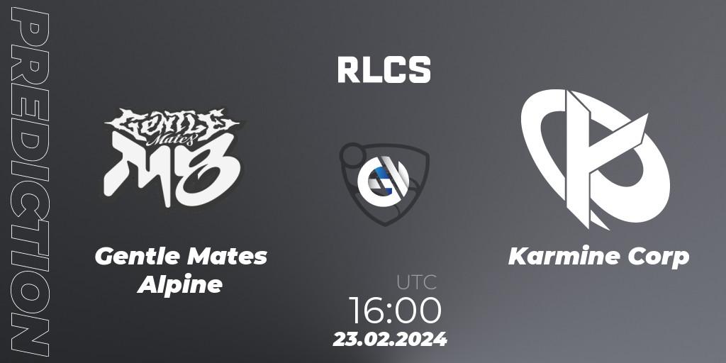 Gentle Mates Alpine contre Karmine Corp : prédiction de match. 23.02.24. Rocket League, RLCS 2024 - Major 1: Europe Open Qualifier 2