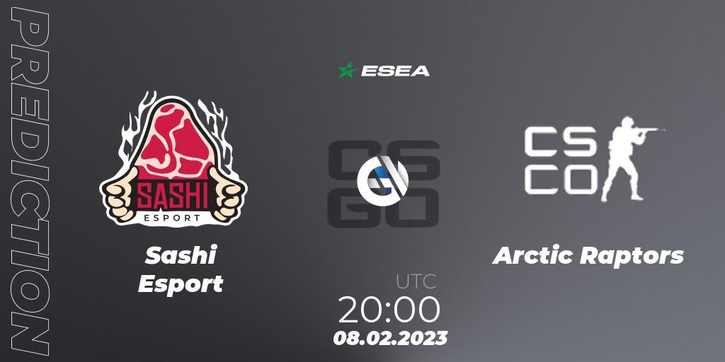  Sashi Esport contre Arctic Raptors : prédiction de match. 08.02.23. CS2 (CS:GO), ESEA Season 44: Advanced Division - Europe