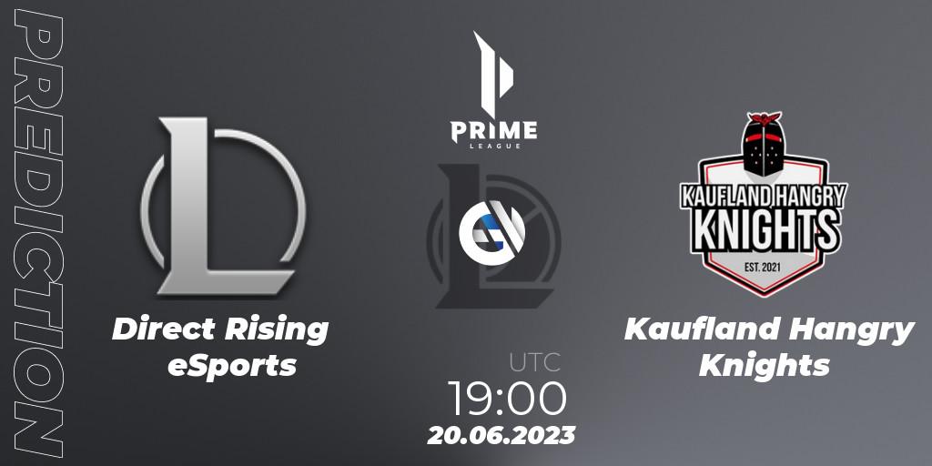 Direct Rising eSports contre Kaufland Hangry Knights : prédiction de match. 20.06.2023 at 19:00. LoL, Prime League 2nd Division Summer 2023