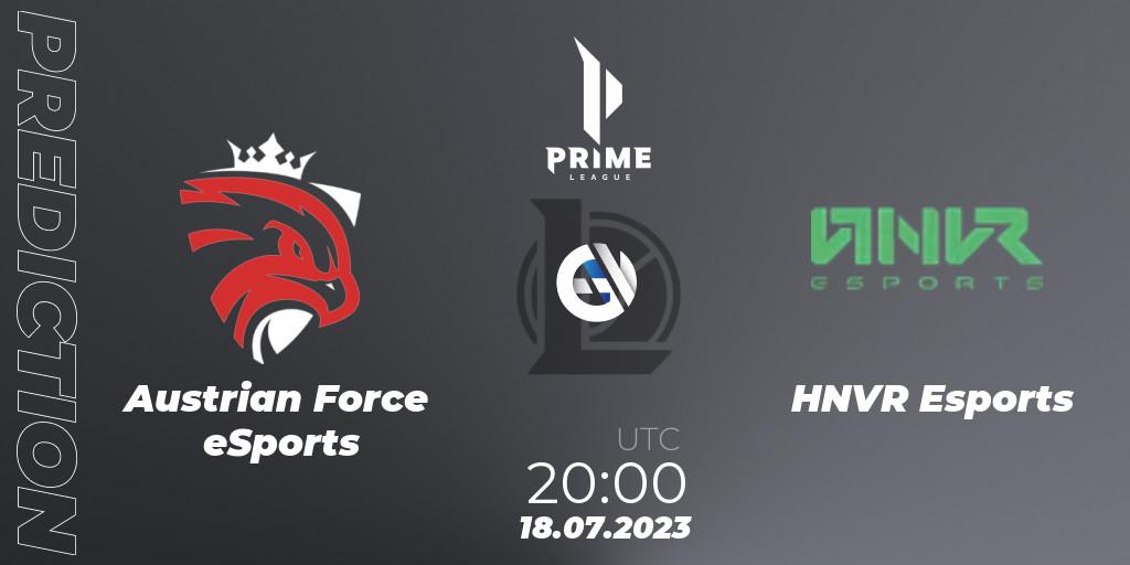 Austrian Force eSports contre HNVR Esports : prédiction de match. 18.07.2023 at 18:00. LoL, Prime League 2nd Division Summer 2023