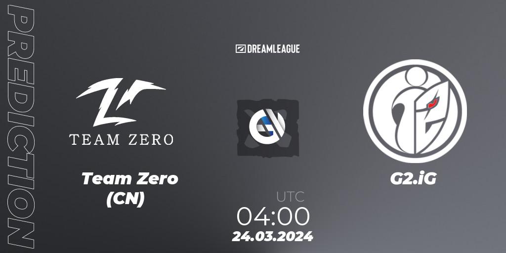 Team Zero (CN) contre G2.iG : prédiction de match. 24.03.24. Dota 2, DreamLeague Season 23: China Closed Qualifier