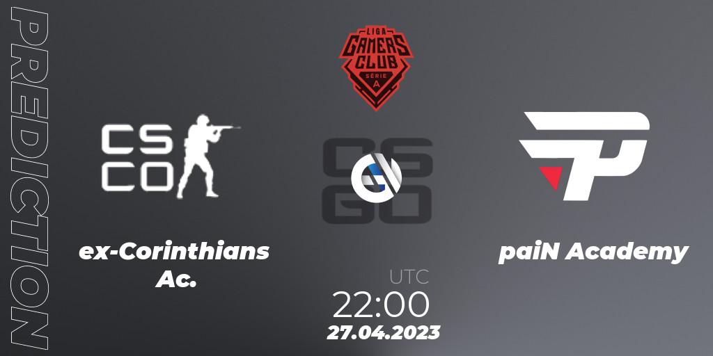 ex-Corinthians Ac. contre paiN Academy : prédiction de match. 27.04.23. CS2 (CS:GO), Gamers Club Liga Série A: April 2023