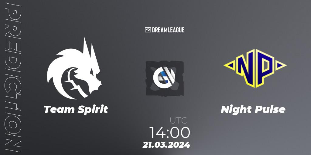 Team Spirit contre Night Pulse : prédiction de match. 21.03.24. Dota 2, DreamLeague Season 23: Eastern Europe Closed Qualifier