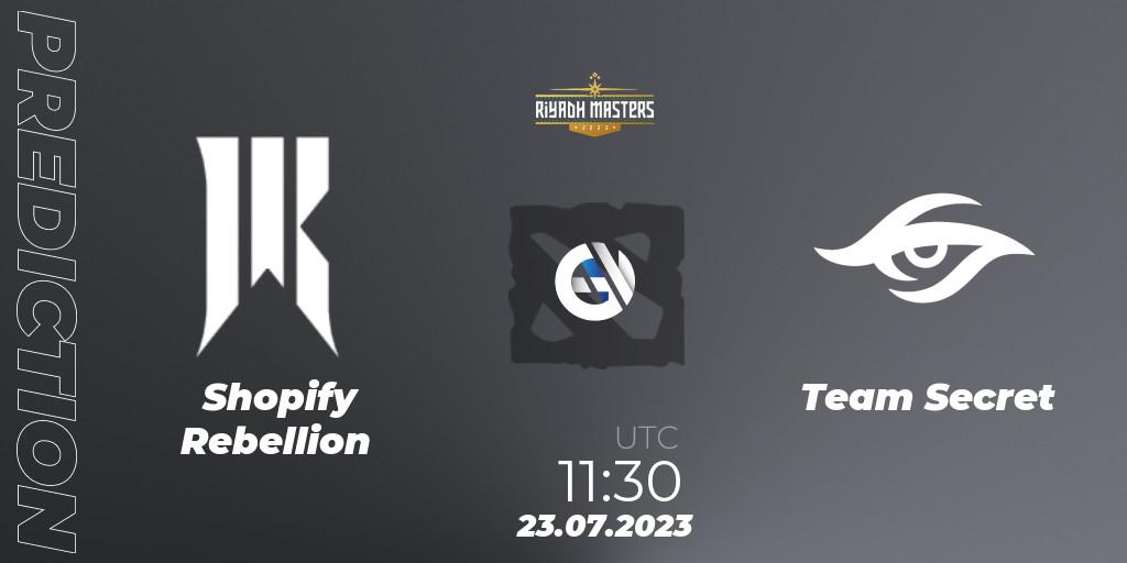 Shopify Rebellion contre Team Secret : prédiction de match. 23.07.2023 at 12:00. Dota 2, Riyadh Masters 2023 - Group Stage