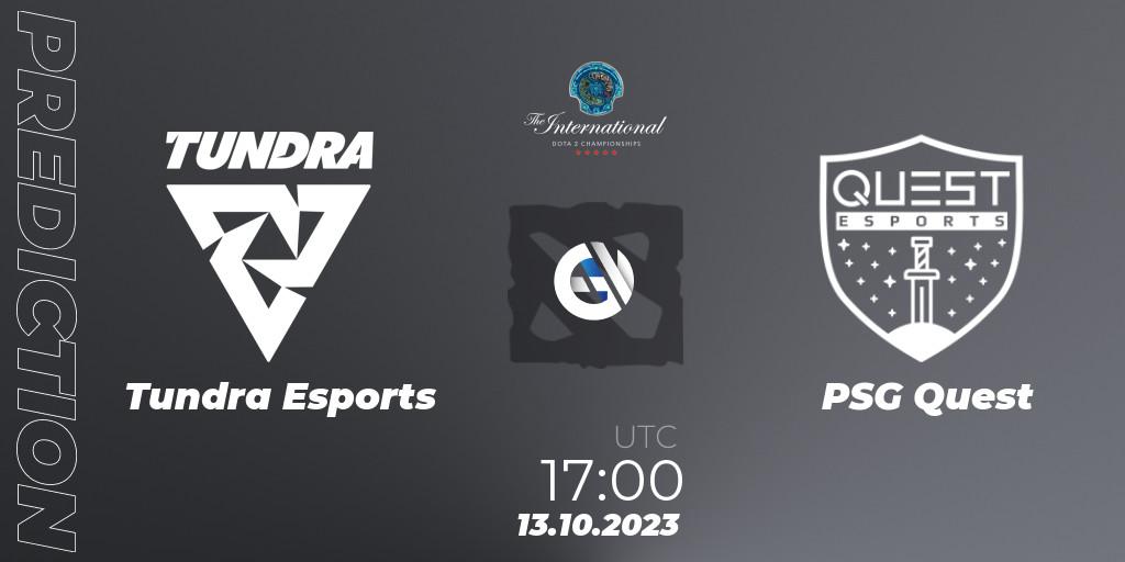 Tundra Esports contre PSG Quest : prédiction de match. 13.10.23. Dota 2, The International 2023 - Group Stage