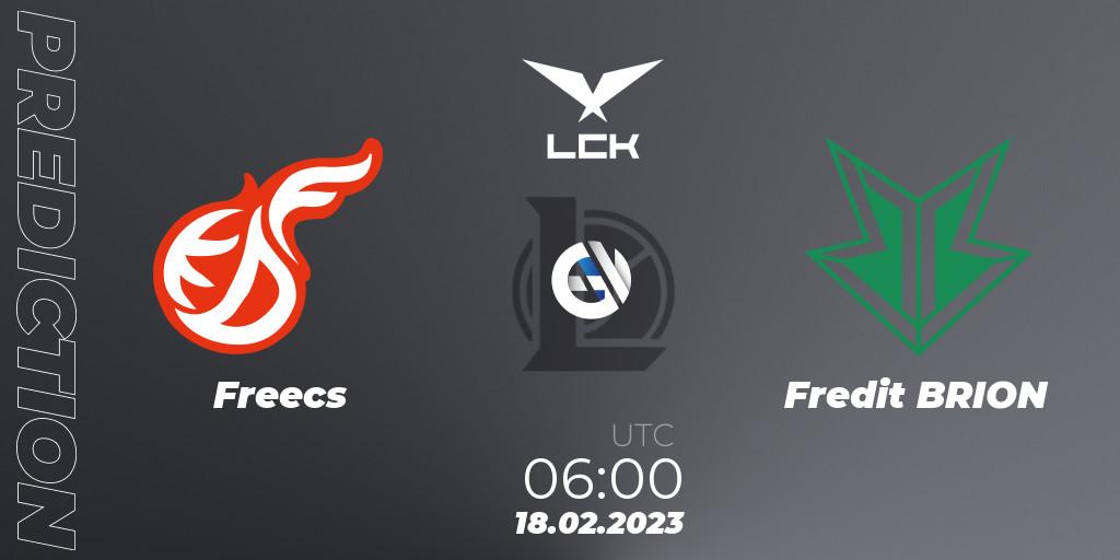 Freecs contre BRION : prédiction de match. 18.02.23. LoL, LCK Spring 2023 - Group Stage