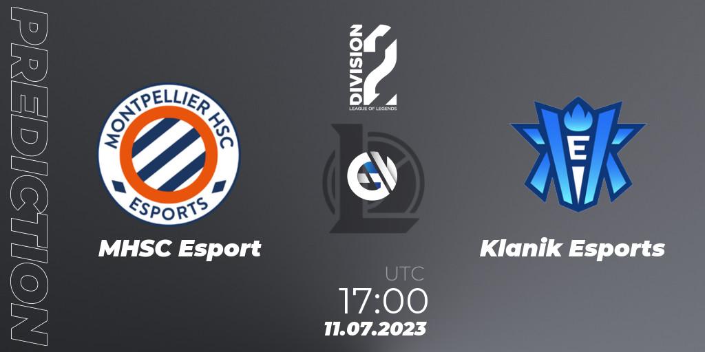 MHSC Esport contre Klanik Esports : prédiction de match. 11.07.2023 at 17:00. LoL, LFL Division 2 Summer 2023 - Group Stage