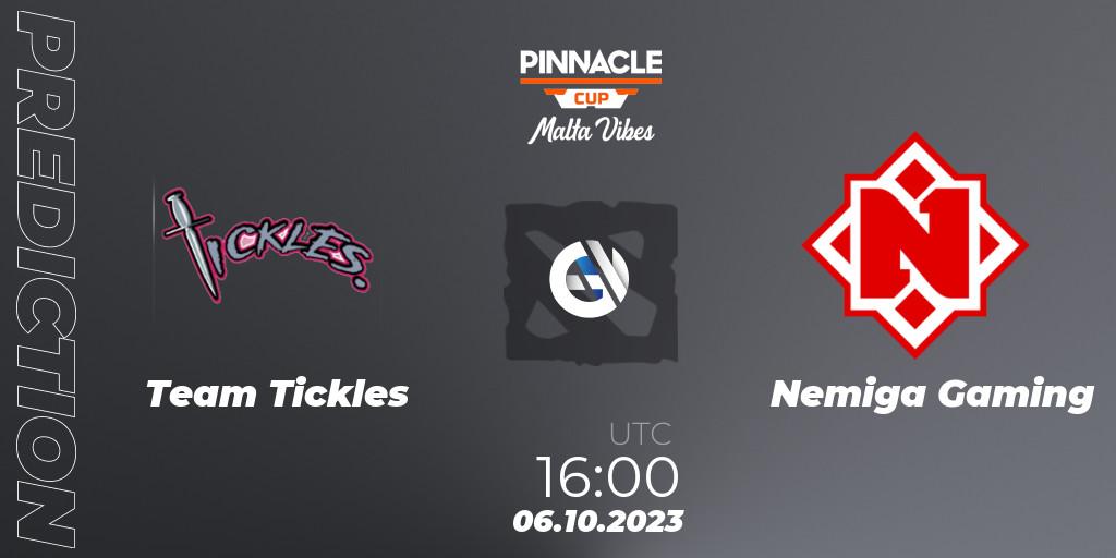 Team Tickles contre Nemiga Gaming : prédiction de match. 06.10.23. Dota 2, Pinnacle Cup: Malta Vibes #4