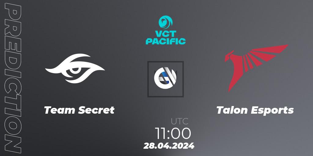 Team Secret contre Talon Esports : prédiction de match. 28.04.24. VALORANT, VALORANT Champions Tour 2024: Pacific League - Stage 1 - Group Stage