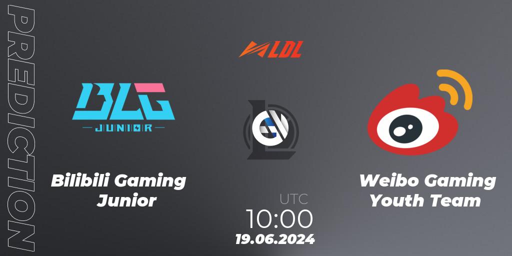 Bilibili Gaming Junior contre Weibo Gaming Youth Team : prédiction de match. 19.06.2024 at 10:00. LoL, LDL 2024 - Stage 3
