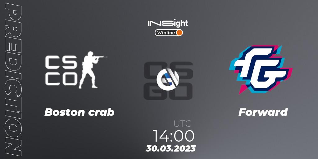 Boston crab contre Forward : prédiction de match. 30.03.23. CS2 (CS:GO), Winline Insight Season 3