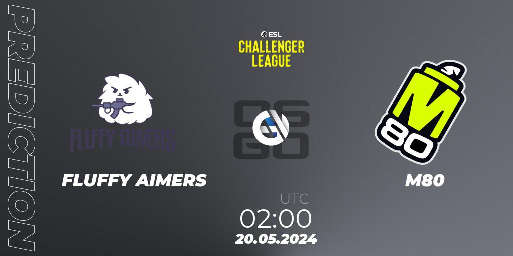 FLUFFY AIMERS contre M80 : prédiction de match. 20.05.2024 at 02:00. Counter-Strike (CS2), ESL Challenger League Season 47: North America