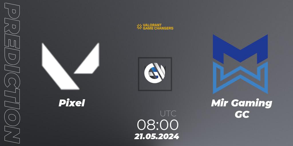 Pixel contre Mir Gaming GC : prédiction de match. 21.05.2024 at 08:00. VALORANT, VCT 2024: Game Changers Korea Stage 1