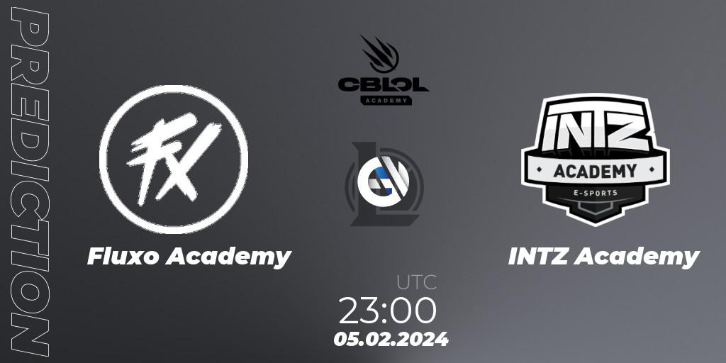 Fluxo Academy contre INTZ Academy : prédiction de match. 05.02.2024 at 23:00. LoL, CBLOL Academy Split 1 2024