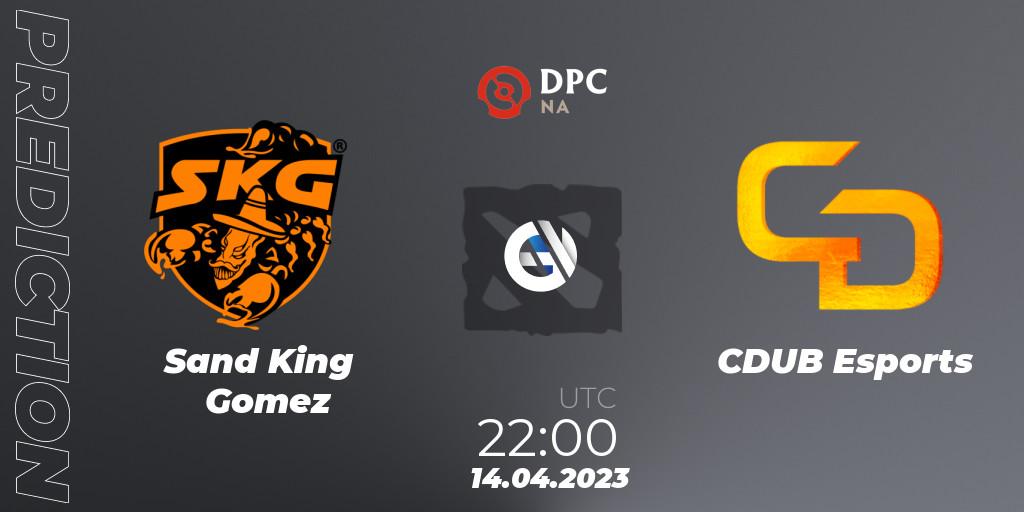 Sand King Gomez contre CDUB Esports : prédiction de match. 14.04.2023 at 21:55. Dota 2, DPC 2023 Tour 2: NA Division II (Lower)