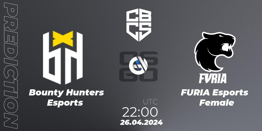 Bounty Hunters Esports contre FURIA Esports Female : prédiction de match. 26.04.24. CS2 (CS:GO), CBCS Season 4: Open Qualifier #2