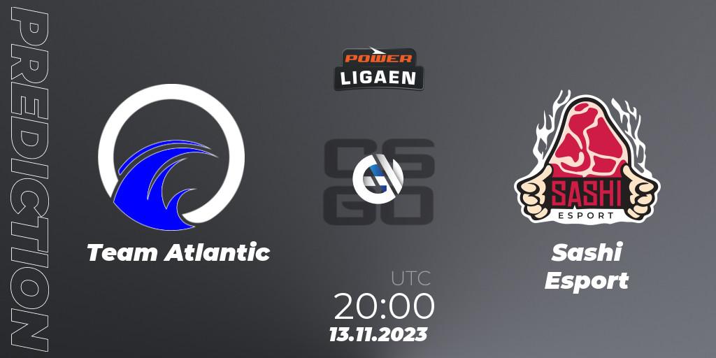 Team Atlantic contre Sashi Esport : prédiction de match. 13.11.2023 at 20:00. Counter-Strike (CS2), Dust2.dk Ligaen Season 24: Regular Season