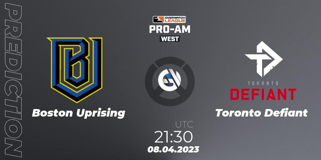 Boston Uprising contre Toronto Defiant : prédiction de match. 08.04.2023 at 21:15. Overwatch, Overwatch League 2023 - Pro-Am