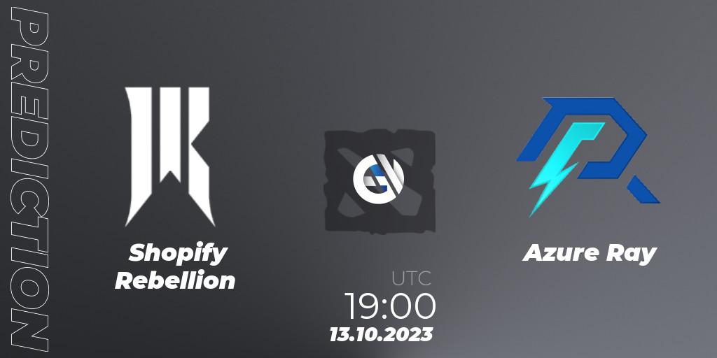 Shopify Rebellion contre Azure Ray : prédiction de match. 13.10.23. Dota 2, The International 2023 - Group Stage