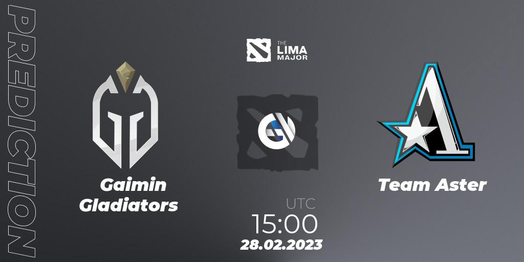 Gaimin Gladiators contre Team Aster : prédiction de match. 28.02.23. Dota 2, The Lima Major 2023