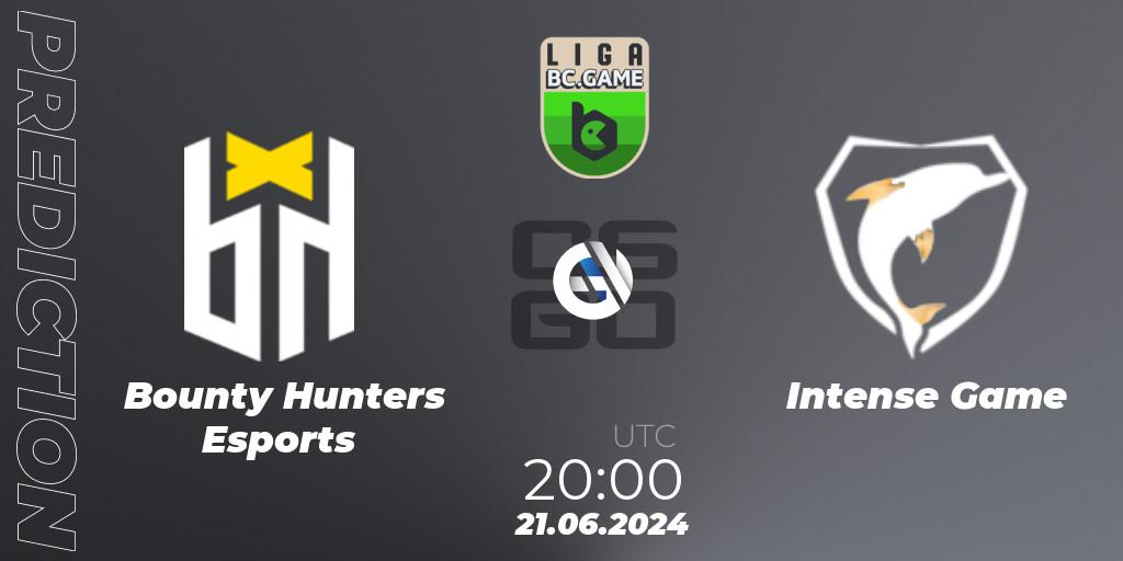 Bounty Hunters Esports contre Intense Game : prédiction de match. 21.06.2024 at 20:00. Counter-Strike (CS2), Dust2 Brasil Liga Season 3: Division 1