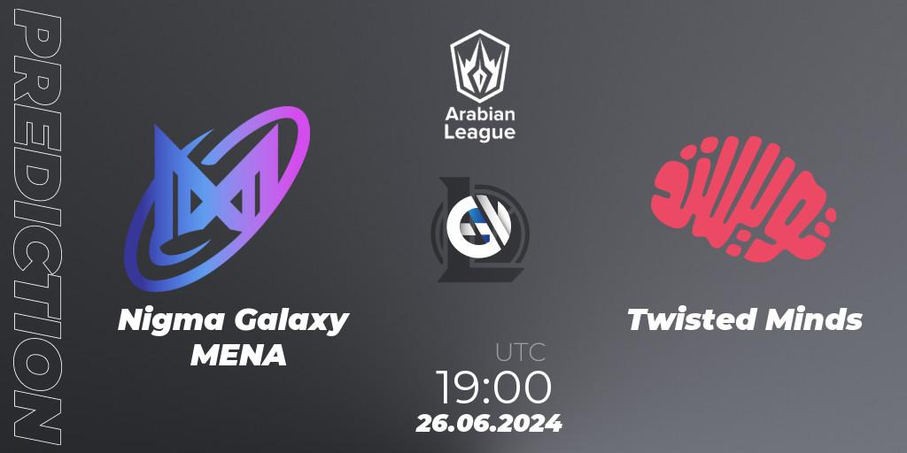 Nigma Galaxy MENA contre Twisted Minds : prédiction de match. 25.06.2024 at 19:00. LoL, Arabian League Summer 2024