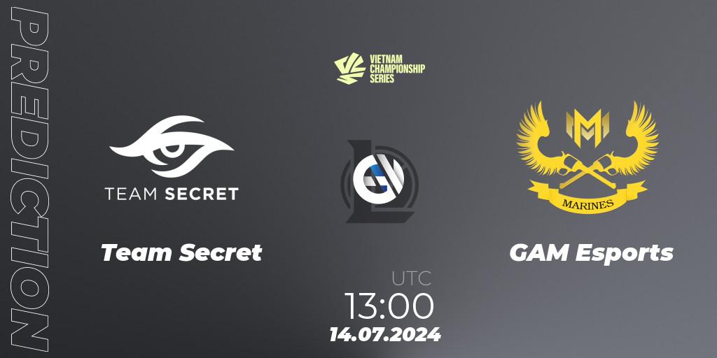 Team Secret contre GAM Esports : prédiction de match. 03.08.2024 at 13:00. LoL, VCS Summer 2024 - Group Stage