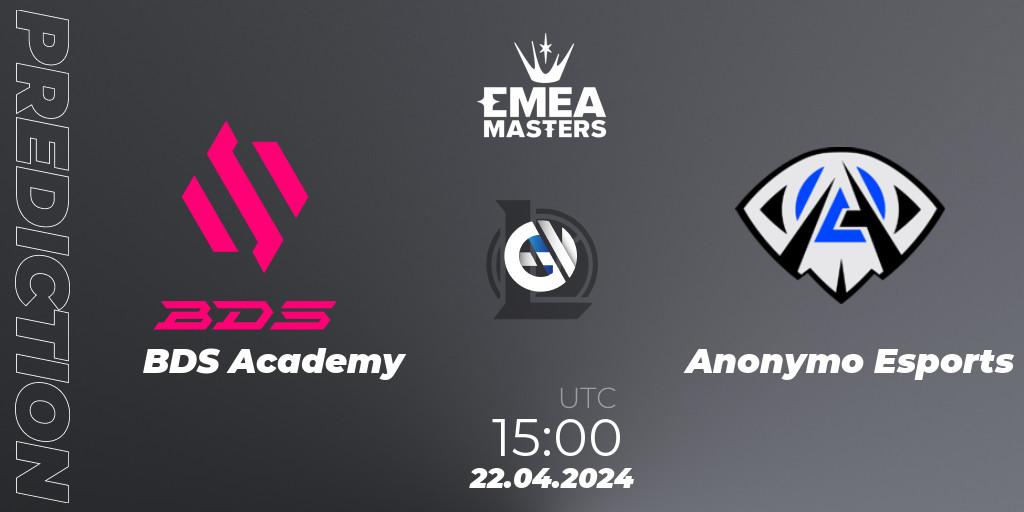 BDS Academy contre Anonymo Esports : prédiction de match. 22.04.24. LoL, EMEA Masters Spring 2024 - Playoffs