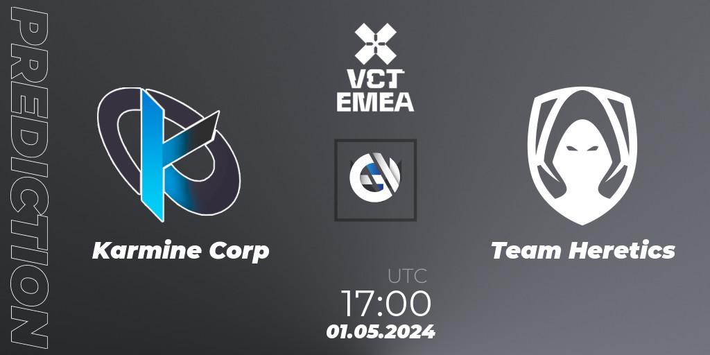 Karmine Corp contre Team Heretics : prédiction de match. 01.05.24. VALORANT, VALORANT Champions Tour 2024: EMEA League - Stage 1 - Group Stage