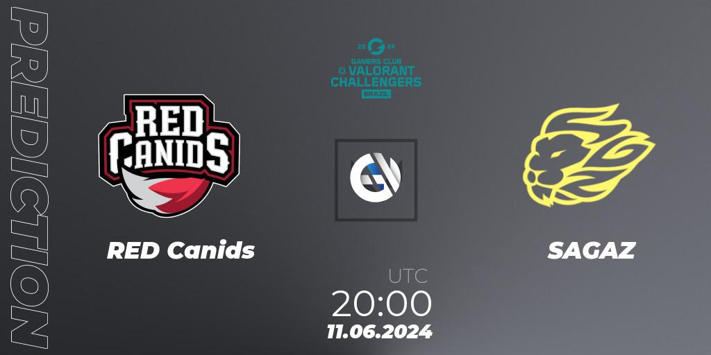 RED Canids contre SAGAZ : prédiction de match. 11.06.2024 at 20:00. VALORANT, VALORANT Challengers 2024 Brazil: Split 2