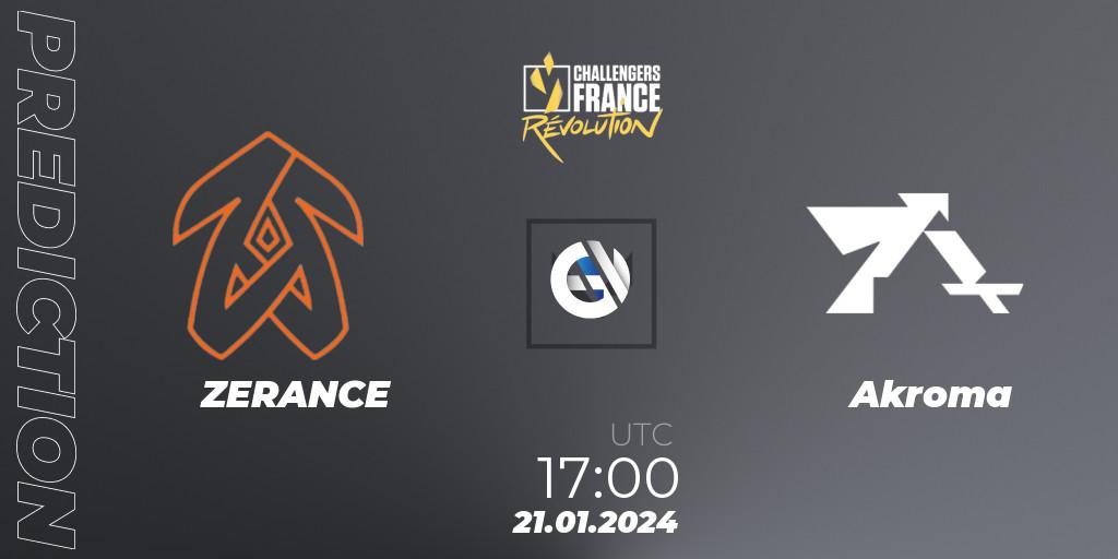 ZERANCE contre Akroma : prédiction de match. 21.01.24. VALORANT, VALORANT Challengers 2024 France: Revolution Split 1