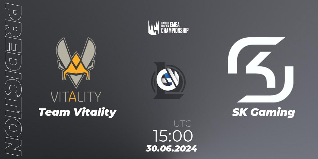 Team Vitality contre SK Gaming : prédiction de match. 30.06.2024 at 15:00. LoL, LEC Summer 2024 - Regular Season