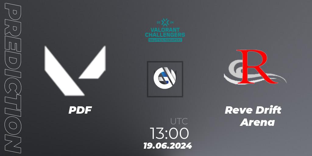 PDF contre Reve Drift Arena : prédiction de match. 19.06.2024 at 13:00. VALORANT, VALORANT Challengers 2024 Malaysia and Singapore: Split 2