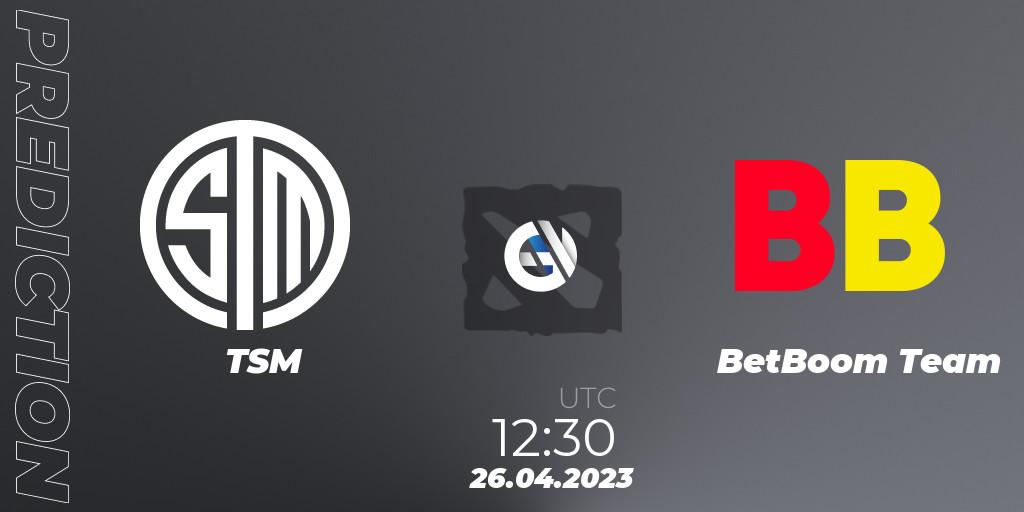 TSM contre BetBoom Team : prédiction de match. 26.04.2023 at 12:44. Dota 2, The Berlin Major 2023 ESL - Group Stage