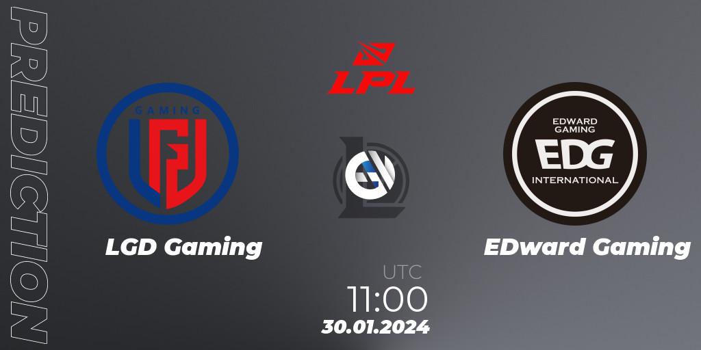 LGD Gaming contre EDward Gaming : prédiction de match. 30.01.2024 at 11:00. LoL, LPL Spring 2024 - Group Stage