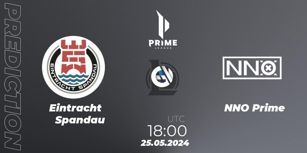 Eintracht Spandau contre NNO Prime : prédiction de match. 25.05.2024 at 18:00. LoL, Prime League Summer 2024