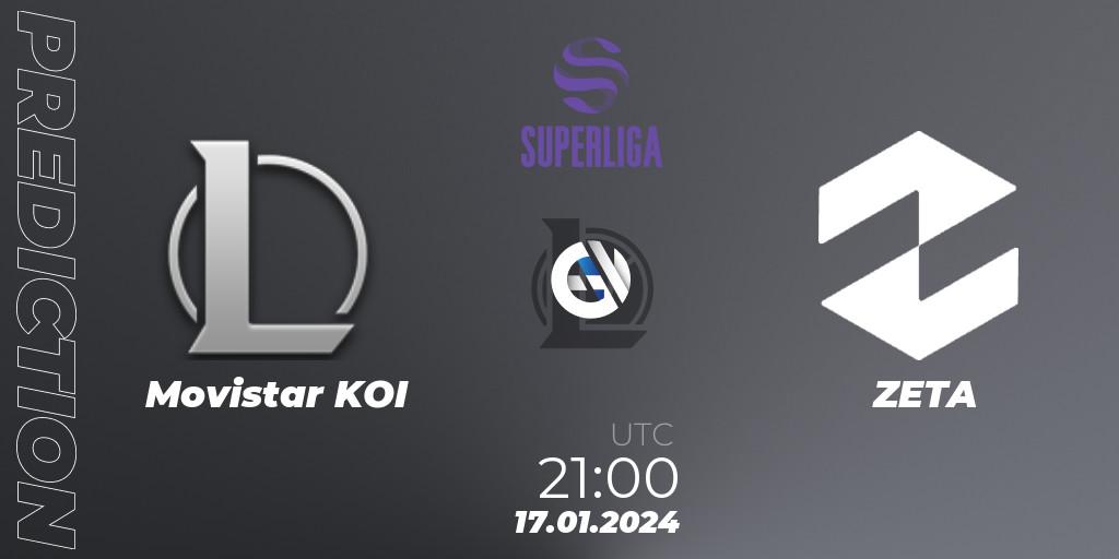 Movistar KOI contre ZETA : prédiction de match. 17.01.2024 at 21:00. LoL, Superliga Spring 2024 - Group Stage