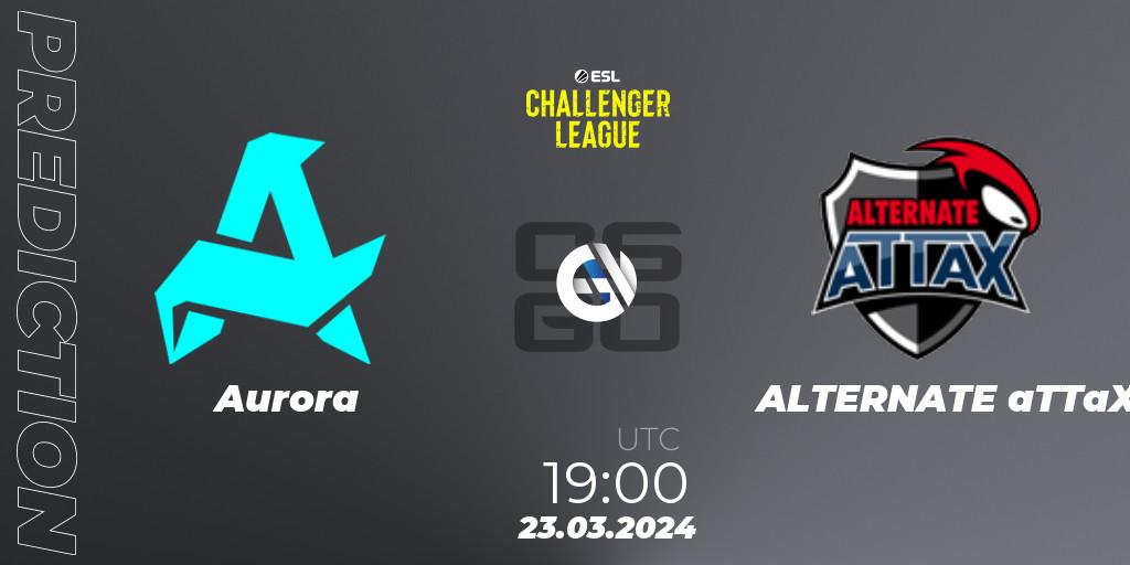Aurora contre ALTERNATE aTTaX : prédiction de match. 23.03.24. CS2 (CS:GO), ESL Challenger League Season 47: Europe